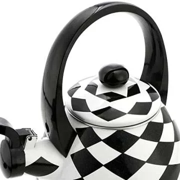 Stylish Black Diamond Whistling Tea Kettle for Stovetop