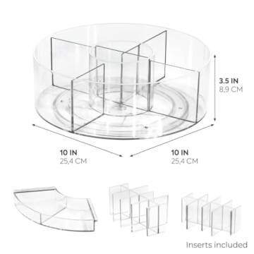 iDesign Sarah Tanno Lazy Susan Spinning Organizer Clear