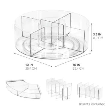 iDesign Sarah Tanno Lazy Susan Spinning Organizer Clear