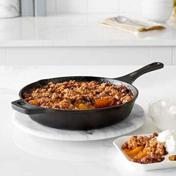 Amazon Basics Pre-Seasoned Cast Iron Skillet Pan, 10.25 Inch, Black