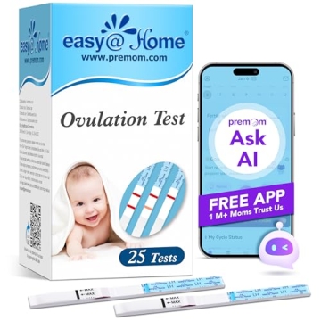 Easy@Home Ovulation Test Strips, 25 Pack Fertility Tests with Premom App