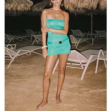 Juakoso Women Y2k Off Shoulder Bodycon Tube Dress Strapless Slim Mini Dress Sexy Backless Short Dress Fashion Streetwear