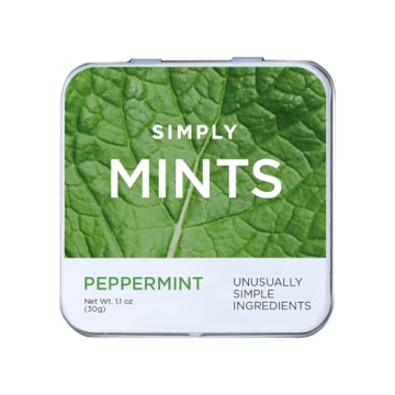 Simply Mints | Peppermint Breath Mints | Pack of Six (180 Pieces Total) | Breath Freshening + Aspart...