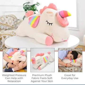 ZYSMALAT Unicorn Plush Pillow - 24" Weighted Cuddle Toy