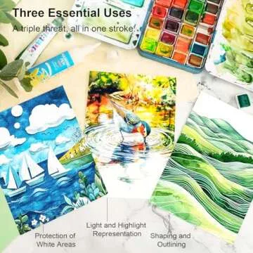 AUREUO Masking Fluid for Watercolor Painting - 25ml / 0.84 fl Oz Liquid Masking Fluid Pen Water Color Medium Art Supplies for Artists