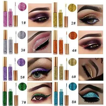 10 Colors Liquid Glitter Eyeliner Metallic Shimmer for Party Makeup