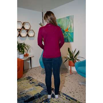 Free to Live 3 Pack Long Sleeve Cardigan for Women Open Front Dressy Casual Lightweight Sweaters (Small, Teal, White, Wine)