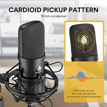 MAONO USB Microphone Kit 192KHZ/24BIT AU-A04T PC Condenser Podcast Streaming Cardioid Mic Plug & Play for Computer, YouTube, Gaming Recording