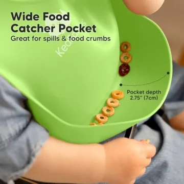KeaBabies Silicone Bibs for Babies - Easy Clean & Safe