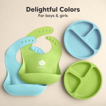 KeaBabies Silicone Bibs for Babies - Easy Clean & Safe