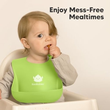 KeaBabies Silicone Bibs for Babies - Easy Clean & Safe