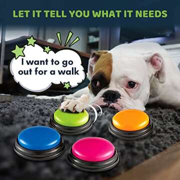 Aoresac Recordable Answer Buzzers 4 Pack, Talking Buttons for Pet Communication, 30 Seconds Recordab...