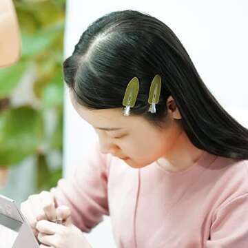 Wobe 24pcs Creaseless Hair Clips No Bend Hair Clips No Crease Hair Clip for Curl Hairstyle Bangs Makeup Application Hairdressing Hairpins Styling Clips for Salon Barber (Translucent Pink Blue Yellow)