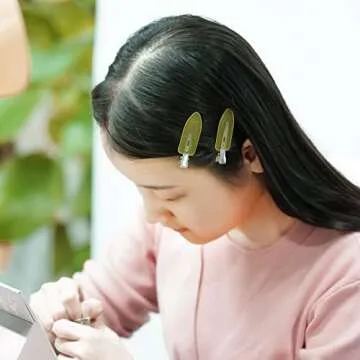 Wobe 24pcs Creaseless Hair Clips No Bend Hair Clips No Crease Hair Clip for Curl Hairstyle Bangs Makeup Application Hairdressing Hairpins Styling Clips for Salon Barber (Translucent Pink Blue Yellow)