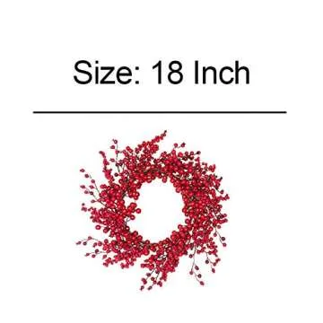 18 Inch Christmas Wreath Berry Wreath - Perfect Winter Decor