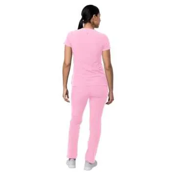 Adar Uniforms Addition Go-Higher Scrub Set for Women - Stylish & Comfortable Scrubs in Soft Pink
