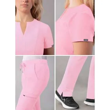 Adar Addition Go-Higher Scrub Set for Women - Soft Pink