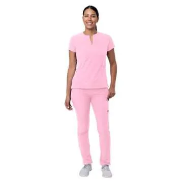 Adar Addition Go-Higher Scrub Set for Women - Soft Pink