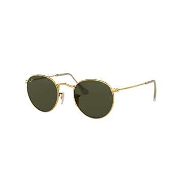 Ray-Ban Rb3447 Round Metal Sunglasses, Gold/G-15 Green, 50 mm