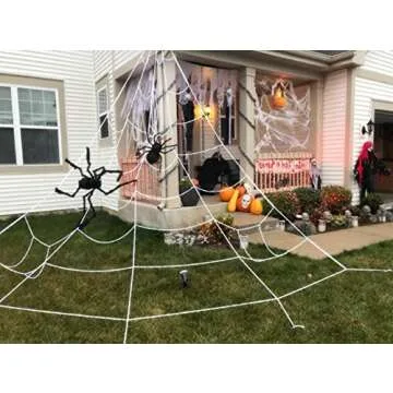 Halloween Decorations Big Spider 4.9 Ft Black Soft Hairy Scary Spider Fake Large Pops for Halloween Outdoor Yard Party