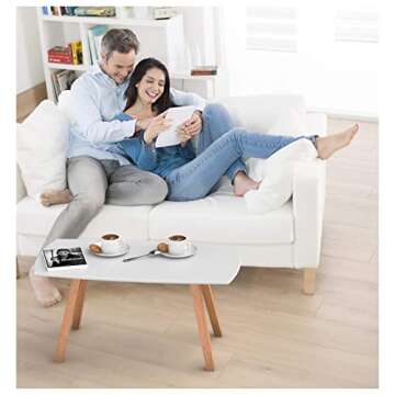 bonVIVO Small Coffee Table - Franz Designer Low Table w/Wooden Bamboo Frame for Sitting, Storage and...