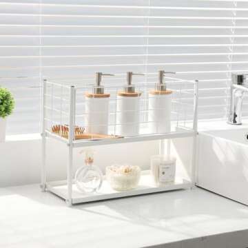 KINGRACK 3-Tier Rolling Utility Cart with Wheels, Metal Slim Storage Cart, Multifunctional Storage Organizer, Rolling Storage Cart for Kitchen, Office, Bathroom, Narrow Place, White