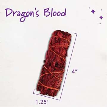 ESPOIR & AMOUR Dragon's Blood Sage - 3 Spiritual Dragon Blood Sage Sticks for Smudging, Healing and Ritual | Sustainably Harvested 4 Inch Red Sage Smudge Stick to Protect from Negativity