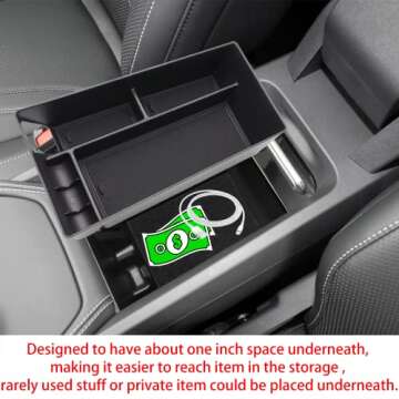 BestEvMod AOSK Compatible with Mustang Mach-E Armrest Storage Box Organizer Center Console Tray Accessories 2021 2022 2023 2024 2 (V1)