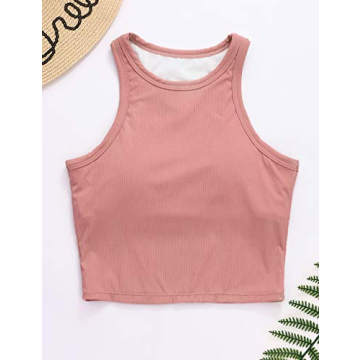 AngiMelo Womens Sports Bra Workout Crop Top Padded Yoga Tank