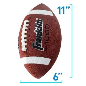 Franklin Sports Official Size Football - All-Weather 1000 Regulation Outdoor Football - Synthetic Le...
