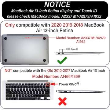 GABraden Compatible with MacBook Air 13 inch Case,2018-2020Release(A2337 M1 A2179 A1932) with Touch ...