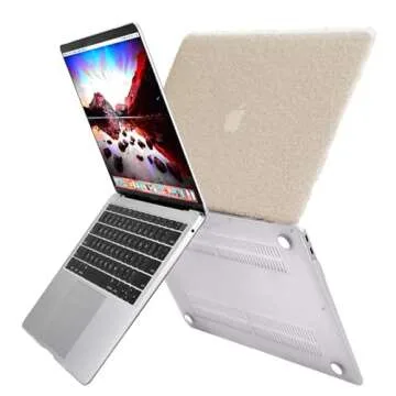 GABraden Compatible with MacBook Air 13 inch Case,2018-2020Release(A2337 M1 A2179 A1932) with Touch ID & 2 Pack Keyboard Protectors,Faux Skin Plush Design Laptop Hard Shell（Beige Plush）