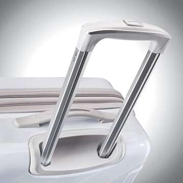 American Tourister Moonlight Hardside Expandable Luggage with Spinner Wheels, Iridescent White, Checked-Medium 24-Inch