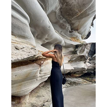 Stylish Meladyan Women High Waist Knit Maxi Skirt