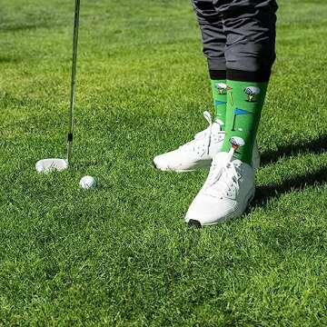 Lavley Par Tee Golf Socks - Funny Christmas Gift for Golfers - Unisex One Size for Men and Women