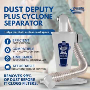 Dust Deputy Plus Anti-Static Retrofit Cyclone Separator Kit for Wet/Dry Shop Vacuums with Collapse-P...
