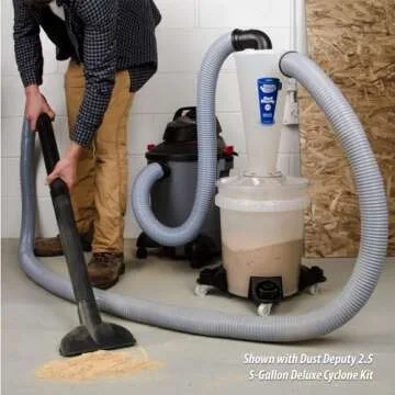Dust Deputy Plus Anti-Static Retrofit Cyclone Separator Kit for Wet/Dry Shop Vacuums with Collapse-Proof Bucket Lid and Hose (DD Plus)