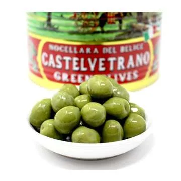 Partanna Whole Castelvetrano Olives - Authentic Sicilian - Product Of Italy - Premium Handpicked Imported Italian Olives Great For Every Occasion- 5.5 LB (88oz) Can