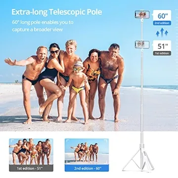 ATUMTEK 60" Selfie Stick Tripod with Bluetooth Remote