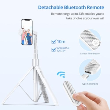 ATUMTEK 60" Selfie Stick Tripod with Bluetooth Remote