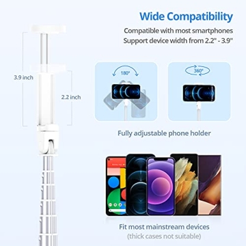 ATUMTEK 60" Selfie Stick Tripod with Bluetooth Remote