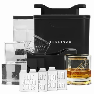Berlinzo Premium Clear Ice Cube Maker [2024 Upgraded] Large 2.1-inch Crystal Clear Ice Maker for Whi...