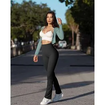 OQQ Women's Ribbed Seamless Yoga Pants | High Waist Leggings