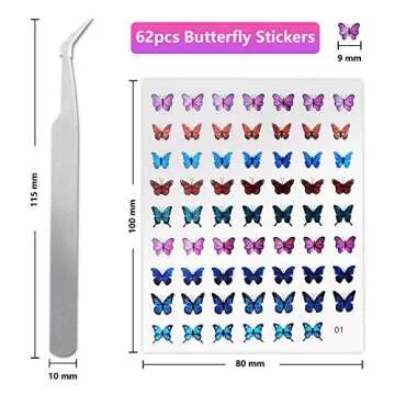 Dried Flowers 169Pcs Dried Pressed Flowers Leaves Natural Set with Butterfly Stickers and Tweezers for Resin Molds Candle Making Nails Jewelry DIY Crafts