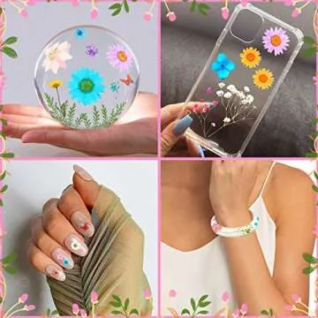 Dried Flowers 169Pcs Dried Pressed Flowers Leaves Natural Set with Butterfly Stickers and Tweezers for Resin Molds Candle Making Nails Jewelry DIY Crafts