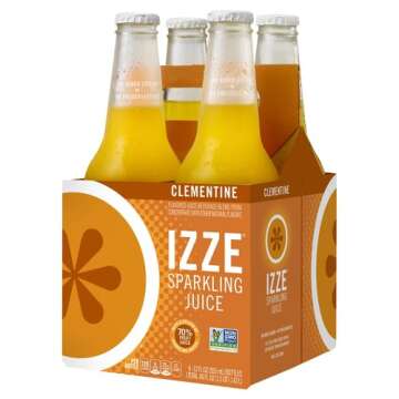 IZZE Sparkling Juice Clementine, 12 Fl Oz Bottles, 4 Pack
