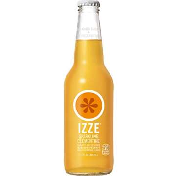 IZZE Sparkling Juice Clementine, 12 Fl Oz Bottles, 4 Pack
