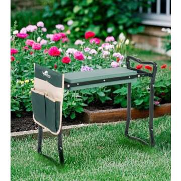 LUCKYERMORE Garden Kneeler and Seat Heavy Duty Gardening Bench for Kneeling and Sitting Folding Gard...
