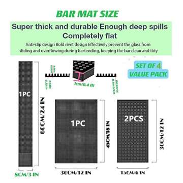 Bar Mat 4Pack IMIYOKU 0.4" Thick Durable Bar Mat for Spills Service Mat for Coffee Bars Restaurants ...