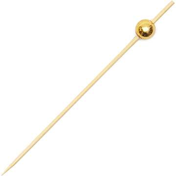 Okuna Outpost Gold Pearl Cocktail Picks, Bamboo Appetizer Toothpicks (4.7 Inches, 150 Pack)